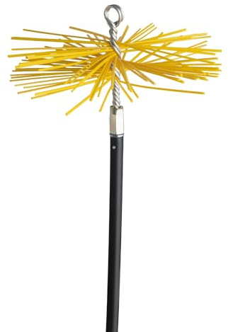 WERKA PRO Kit de Ramonage Complet 7m avec 5 Cannettes de 1,4m et Hérisson en PVC de 250mm - Outil Efficace pour Nettoyage de Cheminée - Longueur Totale 7m, Couleur PVC