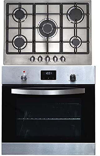 SIA SO114SS 60cm Stainless Steel Digital Electric Single Fan Oven & R6 70cm 5 Burner Gas Hob With LPG Kit & FFD