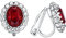 Vogem Rote Ohrclips Ohne Ohrlöcher Damen CZ Zirkonia Clip Ohrringe Hypoallergen Nickelfrei Hochzeit Modeschmuck