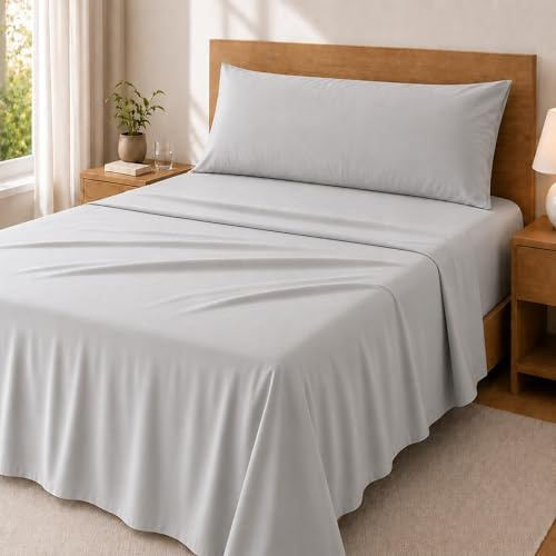 Degrees Home Premium – Juego de Sábanas 135x190 cm 3 Piezas: Sábana Bajera Ajustable, Encimera y Funda de Almohada 135X45 – Microfibra Cepillada, Suave, Oeko-Tex Certificado