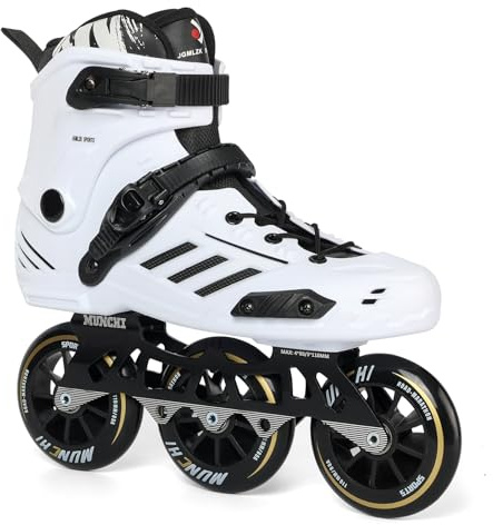3 Wheels Fitness Inline Speed Skates for Unisex，110mm Roller Skates Blades (White, Men 10/Women 11 45)