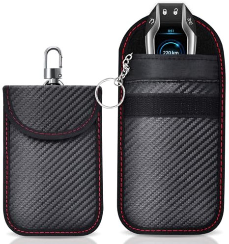 SHSMPXOY 2 PCS Faraday Pouch for car Keys,Faraday Bag,Car Key Signal Blocking Pouch,Keyless Entry Car Keys Case,RFID Blocker Bag for Car Security,Anti-Theft Remote Entry Keyless Protect (SL)