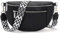 Zyig Bauchtasche Damen Kleine Umhängetasche Schwarz Handtasche Veganes Leder Crossbody Bag Verstellbarer Schultergurt