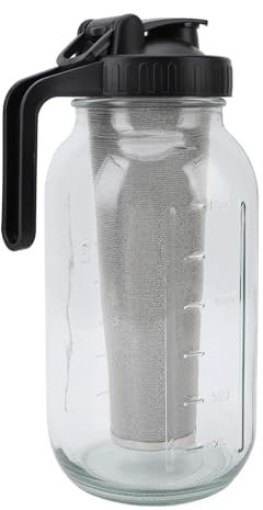 Jarabarra de Helada con Tapa a Prueba de Fugas y Filtro de Acero Inoxidable para Vertido y Trabajo Conveniente desde Vivas de Refresco de Casa (1000 ml) (2000ml)