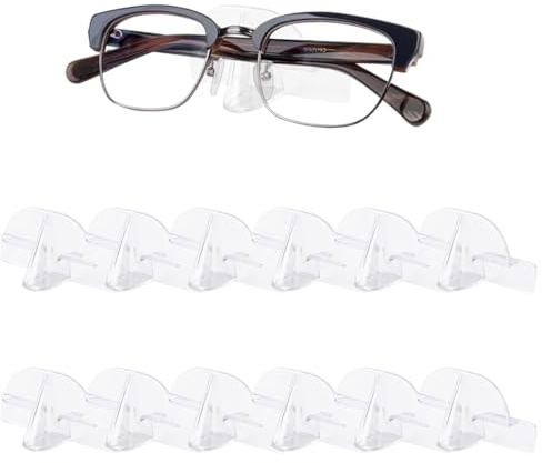 Ljunfcl 12 stycken kreativa näsformade glasögonstativ, självhäftande väggmonterad glasögonhållare, kreativ näsform transparenta solglasögon, förvaring, för upphängning och presentationsglasögon