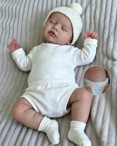 Anano Reborn Baby Mädchen Lebensrecht 20 Zoll Ganzkörper Silikon Puppen Wie Echte Puppen Aussehen, Reborn Baby Vollsilikon Lebensecht Newborn Babies Mädchen
