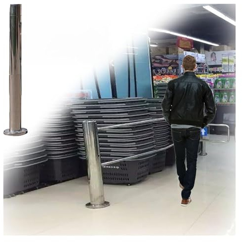 Puerta de seguridad automática de una sola entrada con resorte, 90 x 100 cm para acceso al supermercado, dispositivo de entrada y salida, solución de barrera de seguridad