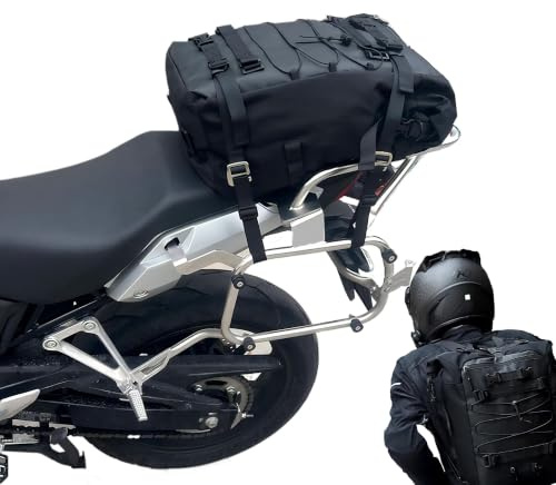 Abhpjuy Bolsa De Sillín De Moto, Multifunción, 30 L, Equipaje, Mochila Universal Para Viaje Y Diario
