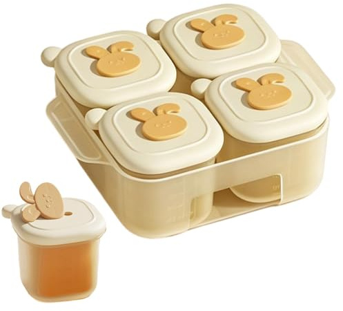 Vaschetta Congelatore Alimenti Con Coperchio Contenitore purea carne | Contenitori congelatore cibo bambini Per Genitori, Madri, Babysitter, Latte Materno, Casa, Cucina E Sala Da Pranzo