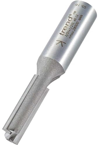 Trend Professional Straight Two Flute Router Cutter, 1/2 Inch Shank, 9.5mm Cut Diameter, Tungsten Carbide Tipped, 3/51X1/2TC