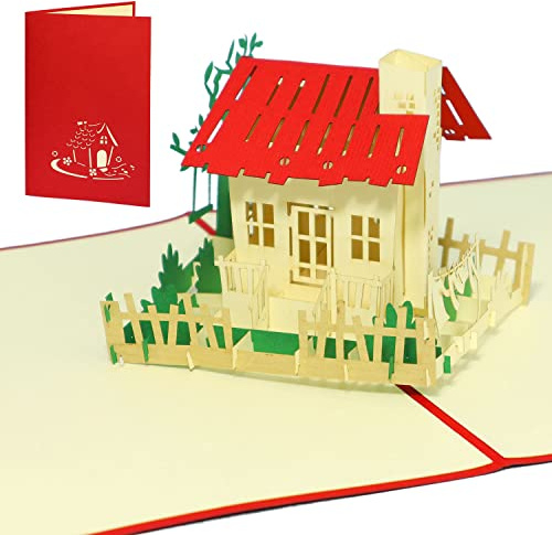 Lin de Pop Up Tarjetas Mudanza alimentador, 3d Tarjetas de tarjetas de tarjetas de felicitación Mudanza alimentador Casa
