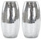 DECOLINE Deko Glas Crackle rund hoch 2 Stück