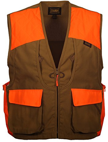 Gamehide Guide Style Large Capacity Front Loading Upland Hunting Vest (Marsh/Orange, Medium)