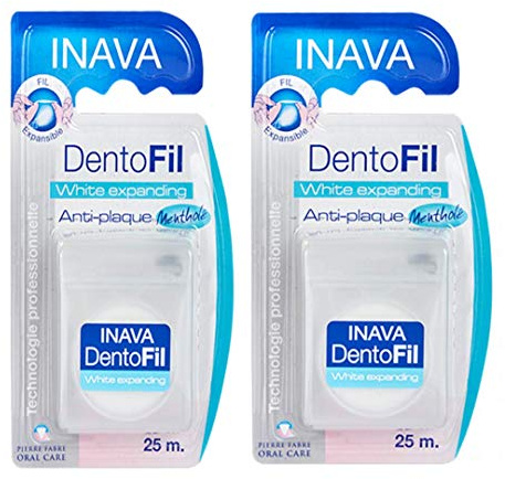 Inava fil dentaire Dentofil White Expanding Mentholé 25 mètres lot de 2