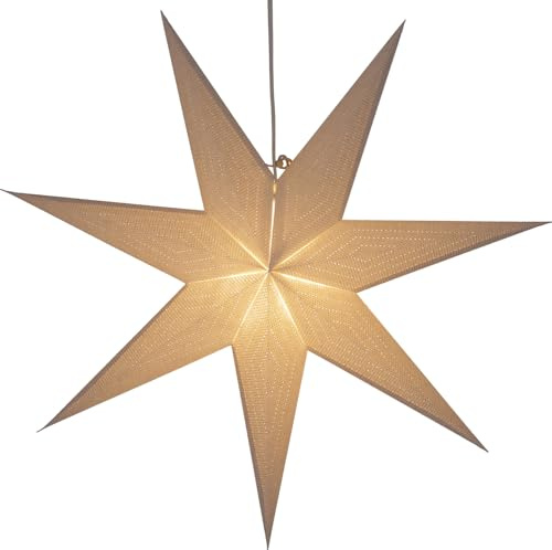 GURU SHOP Vikbar adventsbelyst pappersstjärna, julstjärna 60 cm - Sidonie, Stjärnfönsterdekoration