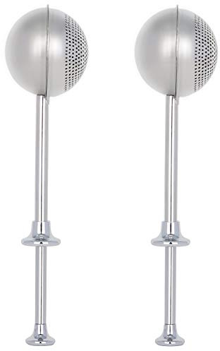 HULISEN Set of 2 Flour Duster for Baking, Powdered Sugar Shaker Duster, 18/8 Stainless Steel Pick Up and Dust Flour Sifter with Spring-operated Handle for Easy One-handed Operation