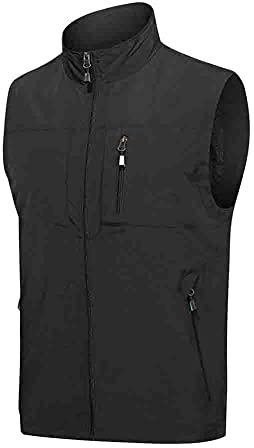 HONGBI Gilet Sportivo Uomo Gilet da Pesca Taglie Forti Giacca Senza Maniche Casual Giubbotto Smanicato da Lavoro Gilet Leggero Estivo per Giornalista Fotografia Caccia Viaggio All'aperto Gilet
