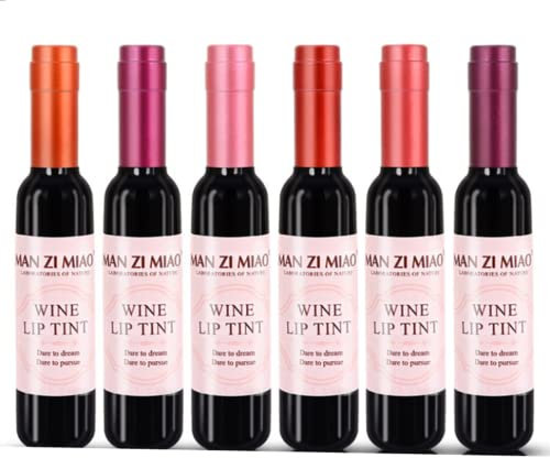 DoDocoming 6PCS Liquid Lipsticks Wine Lipstick Long Lasting 24h Moisturizing Waterproof,None-Stick Cup Lip Tint Lip Stain Makeup Kit