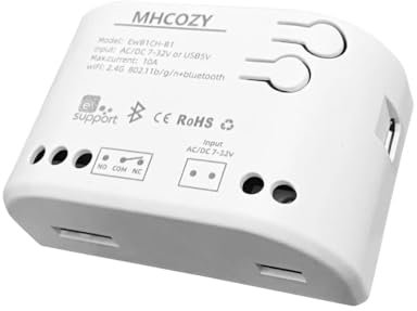 MHCOZY eWelink app contact sec Smart wifi module interrupteur relais, 1 canal DC 12 / 24V, fonctionne avec Alexa Google Home.