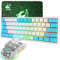 K61 UK Layout RGB 60% Gaming Keyboard Mouse Set Wired 62 Keys Mini Portable Keyboard 7 RGB LED Backlit 19 key Anti-ghosting + 2400 DPI Ultralight Gaming Mouse Honeycomb Shell +Mouse Pad -White Mixed