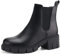 JABASIC Chelsea Boots für Damen Elastische Plateau-Stiefel zum Hineinschlüpfen (40,Schwarz)