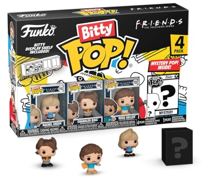 Funko Bitty POP! Friends and A Surprise Mystery Mini Figure - 0.9 Inch (2.2 Cm) Collectable - Stackable Display Shelf Included - Gift Idea - Party Bags Stocking - Cake Topper - Tiny Collectable