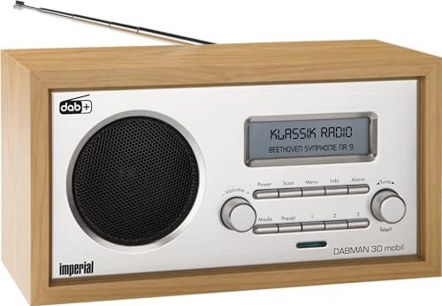 IMPERIAL DABMAN 30 mobil – Tragbares DAB+ Digitalradio & UKW-Radio (Akku, Powerbank, Bluetooth 5.1, USB-C, USB, Retro) – Buche