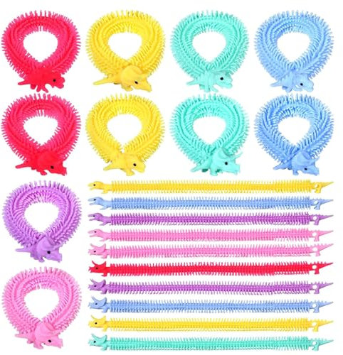 Pack Stressabbau Squeeze, 10 Stück Stretchy String Spielzeug, Bunte Dehnbare Saiten, für Kinder & Erwachsene mit Autismus und ADHD Therapie (Dinosaurier)