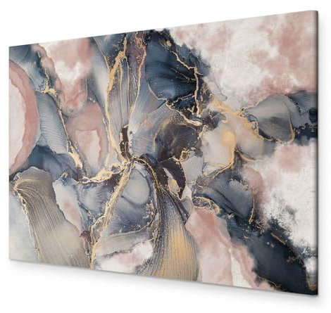 B&D XXL - Akustikbild Abstrakt Bilder Akustikschaum Hochleistungsschallabsorber Schallschutz Leinwand 1 tlg Wandbild Raumakustik Schalldämmung Aquarell Pastel blau rosa f-C-0493-b-a