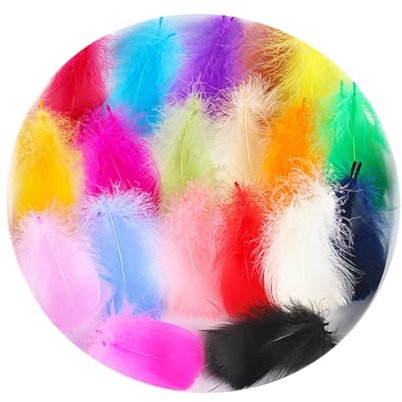 LIANRISES 600 Stück Federn Zum Basteln Bunte Federn Zum Basteln Bastelfedern Federn Basteln Feder Zum Basteln Federn Bunte Kleine Bunte Federn Bastel Federn Bunt Natürliche Gänsehaare Traumfänger DIY