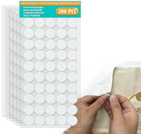 Birllaid 300 Stück Doppelseitige Klebepunkte Transparente Runde Aufkleber Keine Spuren Wasserdichte Punktaufkleber für DIY Art Office Festivaldekoration 20 mm