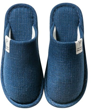 Colexy Chaussons Antidérapant Femme Homme Pantoufles Confortable Léger Bout ermés Accueil Chaussures hiver Chaussures pour la Maison(Bleu,40-41)
