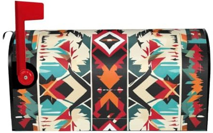 KAABNNT Native American Patterns Print Decorative Magnetic Mailbox Cover - Easy Install Mailbox Protective Shield