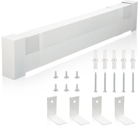 Ceelpeopar 6 FT Baseboard Heater Cover for Baseboard Heating with Left and Right Endcaps, Baseboard Radiator Covers Adjustable Length from 3FT to 6FT for Replacing Baseboard Covers for Heaters