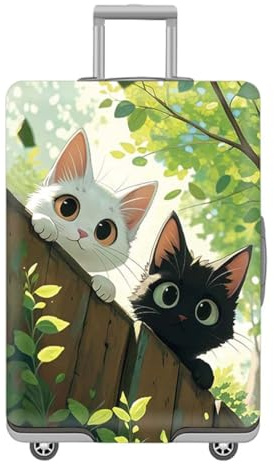 Paquete de 1 funda elástica para equipaje con forma de gatito, funda antipolvo para maletas de viaje de 66-71 cm, carrito grande 3D