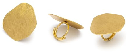 VLNET ® | Vestopazzo anello maxi placca | ottone | tg unica misura regolabile | anello fashion lavorato a mano | Nickel tested | DD15097