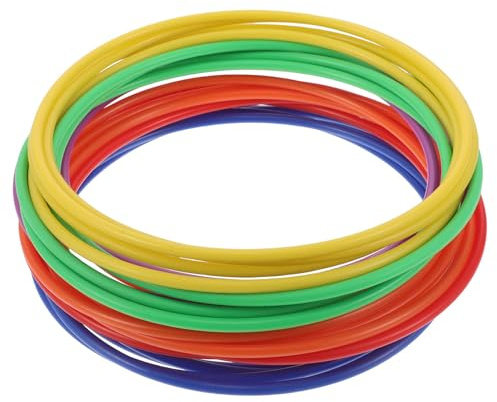 Gatuida 24 pezzi di anelli di plastica colorati per il lancio all'aperto, per il lancio di cerchi di carnevale, per l'attrezzatura da ginnastica per adolescenti e l'agilità dei cani