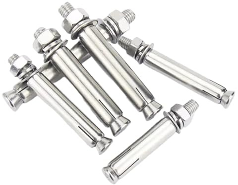 Expansionsbult 316 rostfritt stål sexkantiga interna expansionsskruvar M6 M8 M10 M12 ankarbult för betong (10 st, M12 x 80)