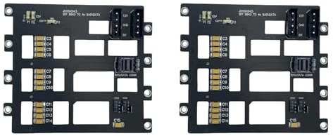 Iyalezirk 2 x SAS hårddisk bakplan / för Nas 6 Gbps SFF8643 hårddisk för 4 fack SSD HDD-adapter, storlek 4D strömförsörjning