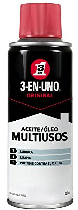 3-IN-ONE - Spray Multiusos 200 ml - Lubrica, Limpia y Protege Contra el Óxido - Producto Unitario