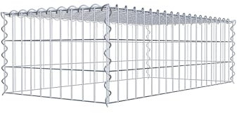 GABIONA Cesta para piedra (rectangular, malla de 5 x 10 cm, profundidad de 50 cm, cesta de cultivo tipo 3, cierre de espiral, galvanizada (100 x 30 x 50 cm)
