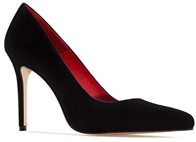Andrés Machado - Zapato de Tacón en Ante Color Negro para Mujeres y Adolescentes - Diana – Stilettos de Punta Fina para Invierno y Verano – Salones en Talla EU 32