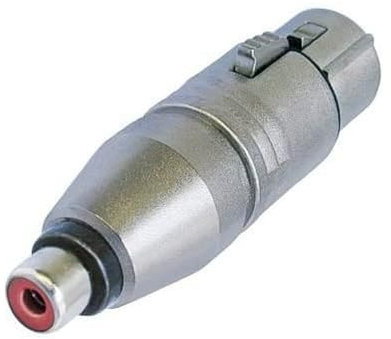 Neutrik NA2FPMF 3 Pin XLR Female to Phono Socket Adaptor, Silver, 65.0 mm*20.0 mm*20.0 mm
