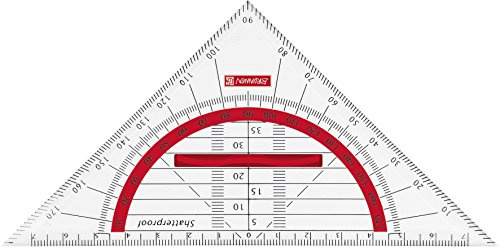Brunnen 104975923 geometri triangel färgkod (för skola och kontor, 16 cm, okrossbar, ergonomiskt handtag) röd/röd