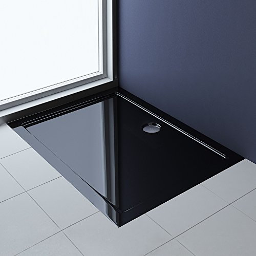 Mai & Mai Plato de ducha Lucia/Faro en negro, forma: rectangular, dimensiones 80x100x4cm