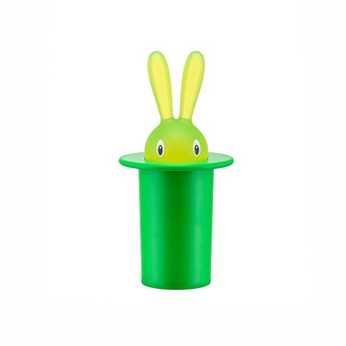 Alessi Magic Bunny Zahnstocherbehälter, Harz, grün, 14cm, 2