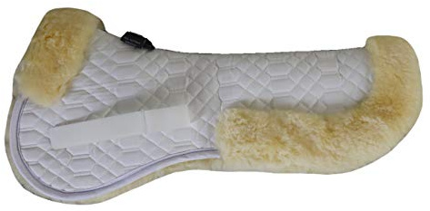 Engel Germany semisottosella Pelle di Agnello cottone Bianco Pelliccia Naturale Taglia L (Sakis 2) dai Colori Vivaci: da Abbinare a 12 Colori di Pelliccia di Agnello!