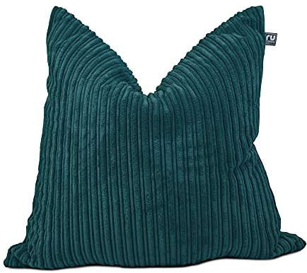 rucomfy Extra Large Adult Floor Cushion - Soft Corduroy - Teal | Plush & Supportive Floor Cushion - Perfect For Lounging - Reading Or Extra Seating - Premium Durable Fabric - 70x70cm