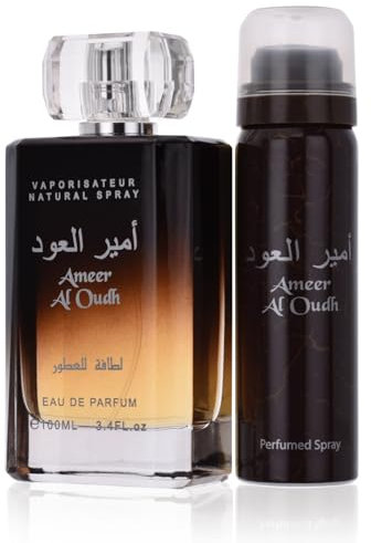 Lattafa Profumo AMEER AL OUDH 100 Ml con Deo, Nebulizzatore, Eau de Parfum, Unisex, 100 ml
