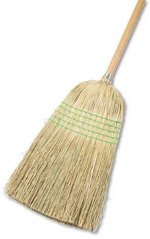 Unisan 926YEA Parlor Broom, Yucca/Corn Fiber Bristles, 42 Wood Handle, Natural